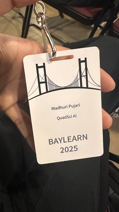 Madhuri Pujari's BayLearn 2025 conference badge